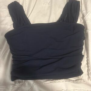 navy blue cropped tank top